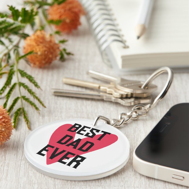 Meilleure Fête des pères de coeur rose pour papa (Devant Droit)