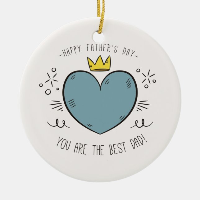 Meilleure Fête des pères papa heureux | Ornement (Devant)