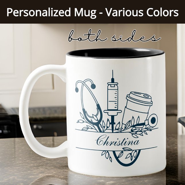 Meilleure infirmière Jamais Mug Cadeau de graduati (congrats grad mug, nursing school graduation, floral nurse gift, nurse mug gift, custom medical mug)