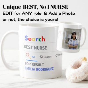 MEILLEURE INFIRMIÈRE Photo Mug Nouveauté Recherche
