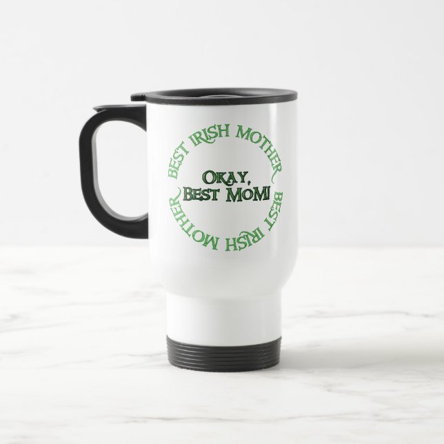 Meilleure Irlandaise Mère blanc de voyage tasse (Gauche)