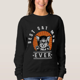 Meilleure maman chat jamais Vintage Sweatshirt Sun