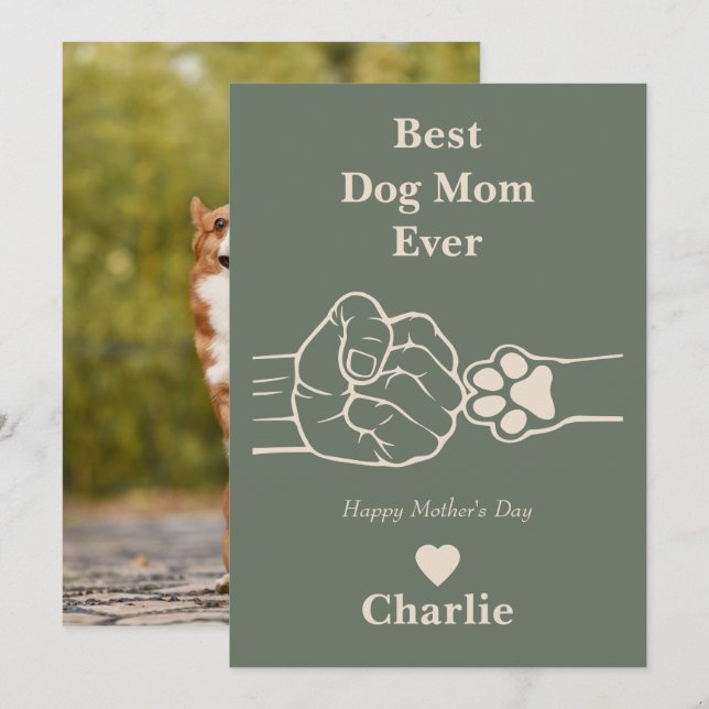 Meilleure maman chien jamais bosse la carte de la  (Devant / Derrière)