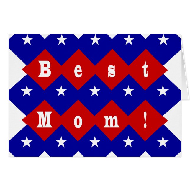 Meilleure maman en forme de diamant patriotique (Devant horizontal)