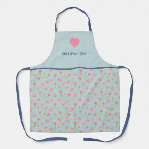 Meilleure maman et imprimé floral. Tablier tout-im