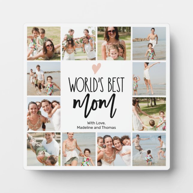 Meilleure maman Ever 12 Photo Collage Plaque (Devant)