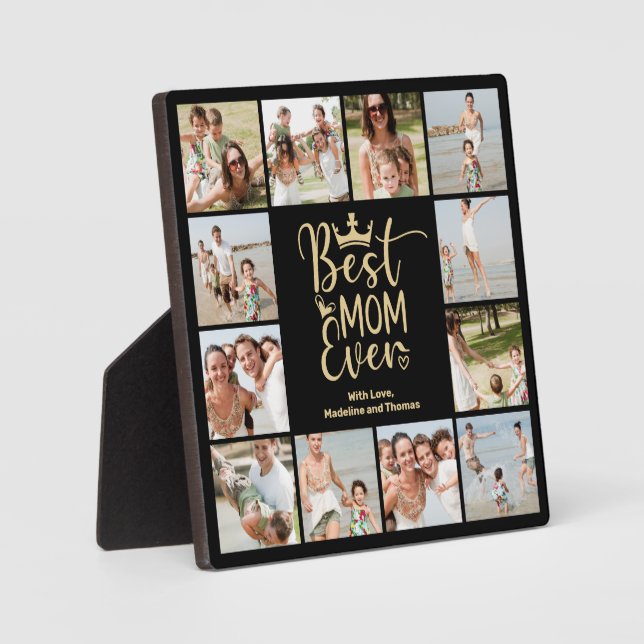 Meilleure maman Ever 12 Photo Collage Plaque (Recto)