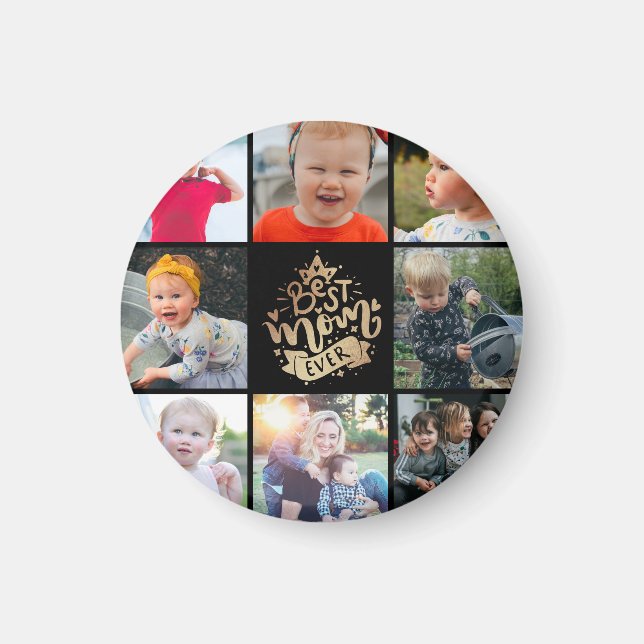 Meilleure Maman Ever Gold Photo Collage Magnet cad (Devant)