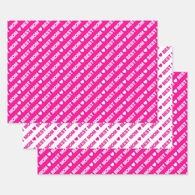 Meilleure maman Feuilles de papier à envelopper ro (Lot)