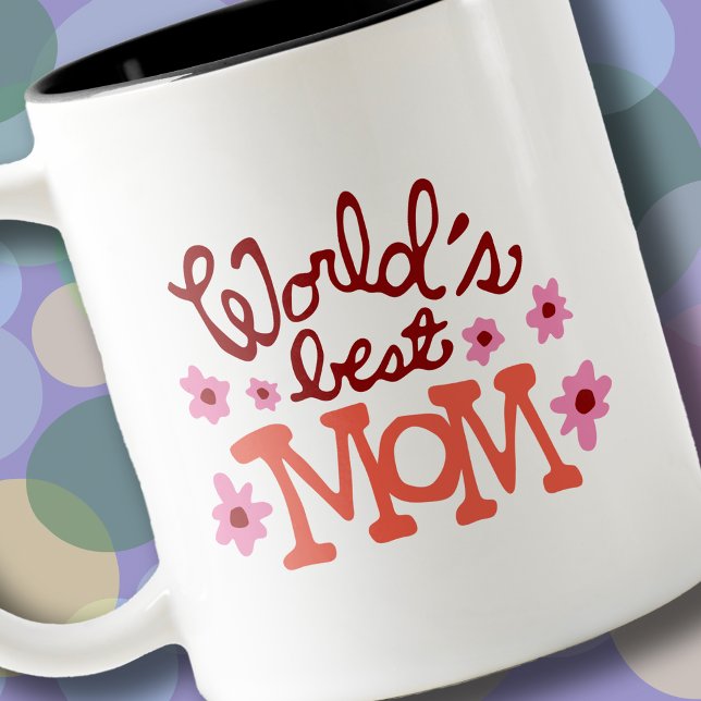Meilleure maman Fleurs Retro Mug du monde (Créateur téléchargé)