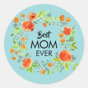 Meilleure maman jamais aquarelle Stickers Floral