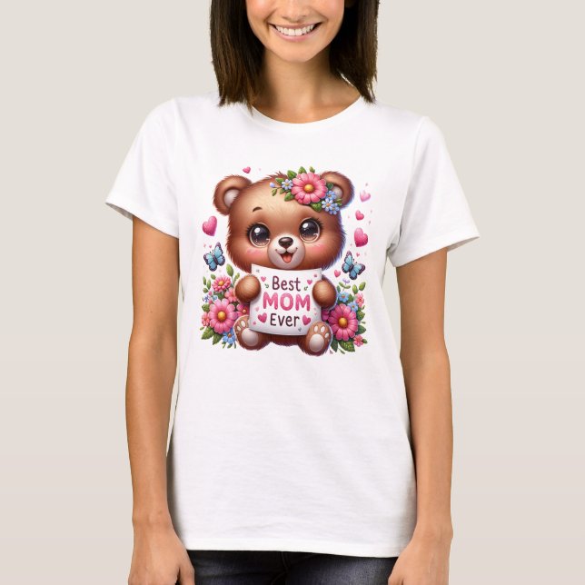 Meilleure Maman Jamais Chemise Maman T-Shirt Ours  (Devant)