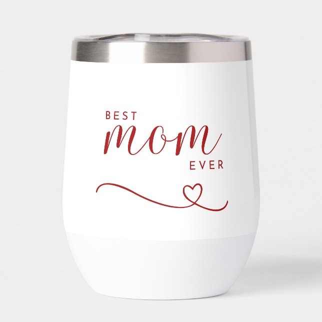 "Meilleure maman jamais" élégant script rouge (Arrière)