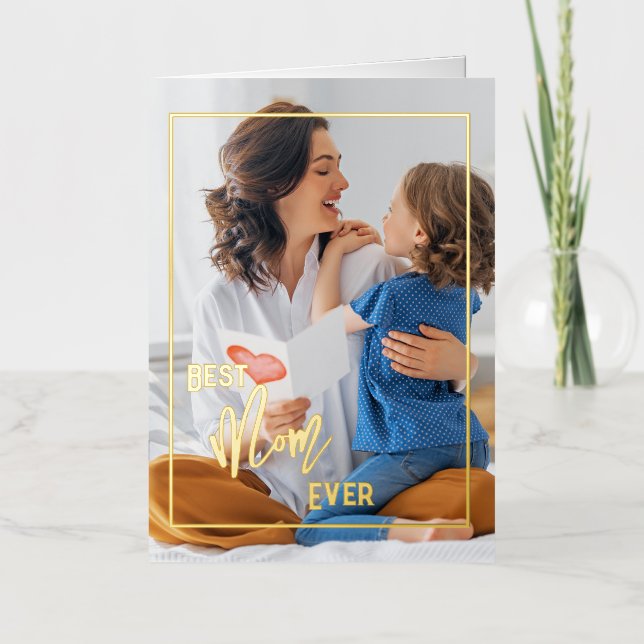 Meilleure maman jamais | Photo Carte Foil Fête des (Recto)