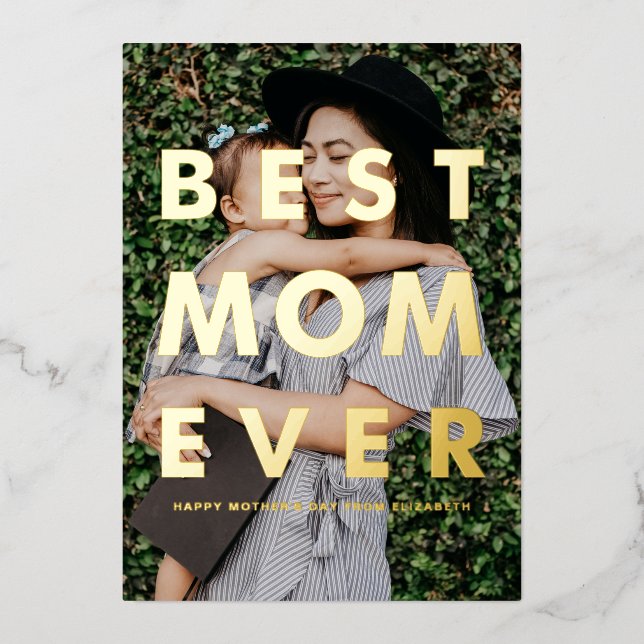Meilleure maman Jamais Photo Overlay Carte de la f (Recto)