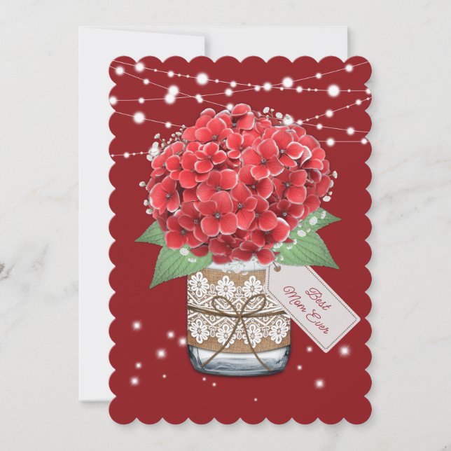 Meilleure maman jamais Red Floral carte de fête de (Devant)