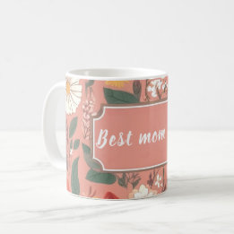 Meilleure Maman Jamais rose Floral Motif Café Mug