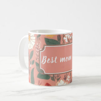 Meilleure Maman Jamais rose Floral Motif Café Mug
