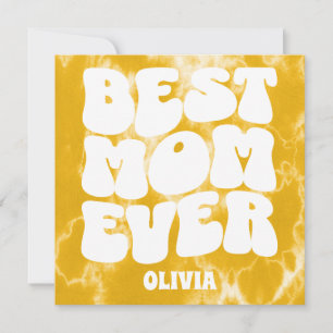 Meilleure maman Jaune Jaune Tie Dye Carte de la fê