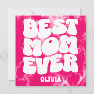 Meilleure maman Jour Rose Tie Dye Carte de la fête