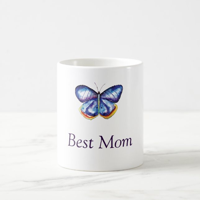 Meilleure maman Papillon Dessin Mug (Centre)
