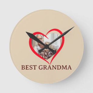 Meilleure Mamie Cadeau Horloge Murale Personnalisé