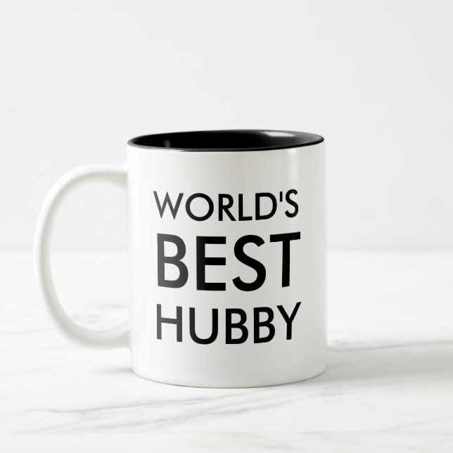 Meilleure Mug Hubby du monde | Cadeau de la Saint  (Gauche)