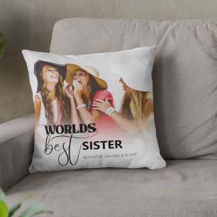 Meilleure Sœur du Monde   Coussin de Lancer de Pho