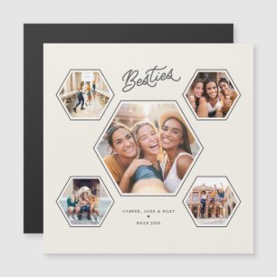 Meilleures amies 5 Magnet avec collage photo perso