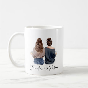 Meilleures Amies Cheveux Personnalisés Mug Amitié