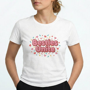 Meilleures Amies Unies T-Shirt Y2K d'Amitié BFF As