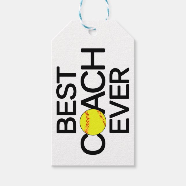 Meilleures étiquettes cadeaux de Softball Coach Ev (Devant)