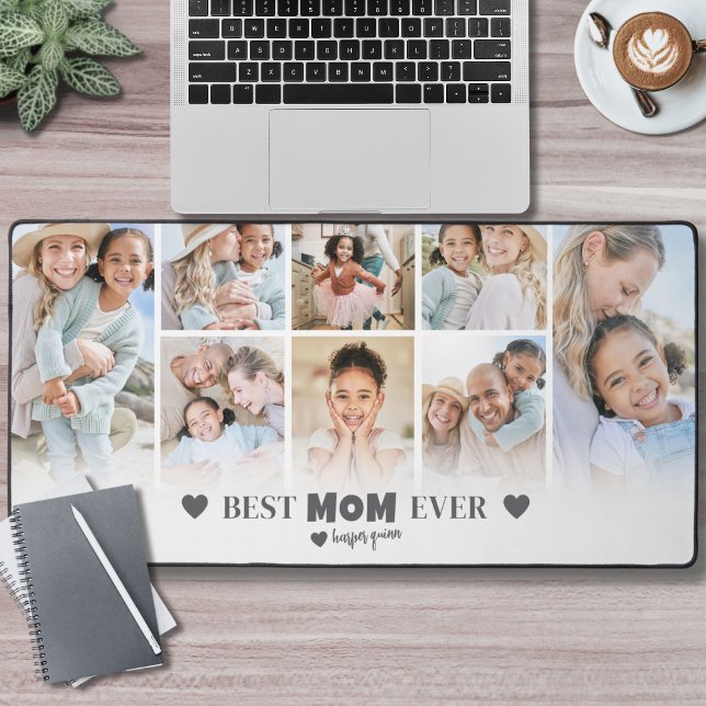 Meilleures photos de la famille maman (Best Mom Family Photos Desk Mat)