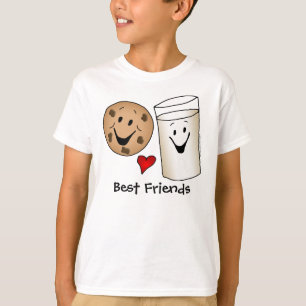 Meilleurs amis Cookies et Milk Cartoon T-shirt