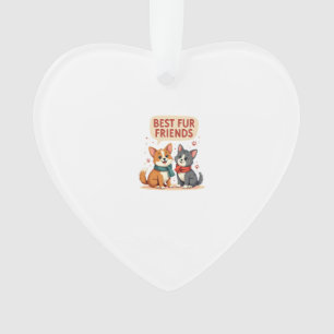 Meilleurs amis en pelage vintage mignon chat et ch