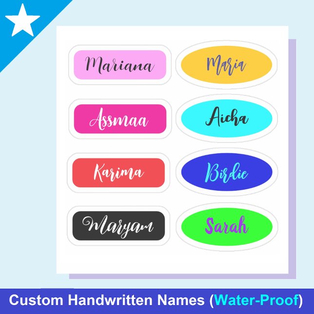 Meilleurs autocollants de nom de script manuscrits (Girls Name Stickers for water bottles and lunch boxes)