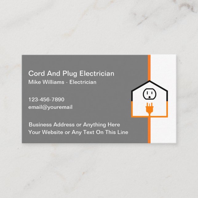 Meilleurs Cartes de visite Électriciens Pour Les N (Devant)