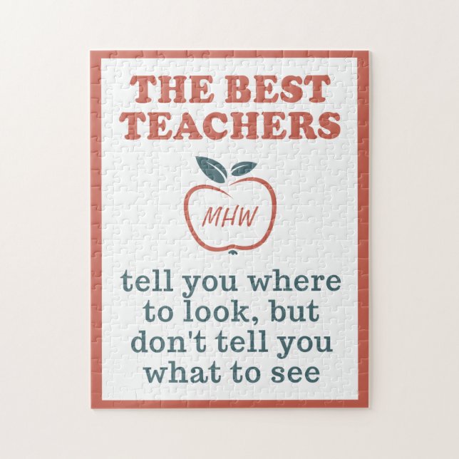 MEILLEURS ENSEIGNANTS puzzle monogramme personnali (Vertical)