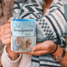 Meilleurs grands-parents 5 Photo Collage Café Mug
