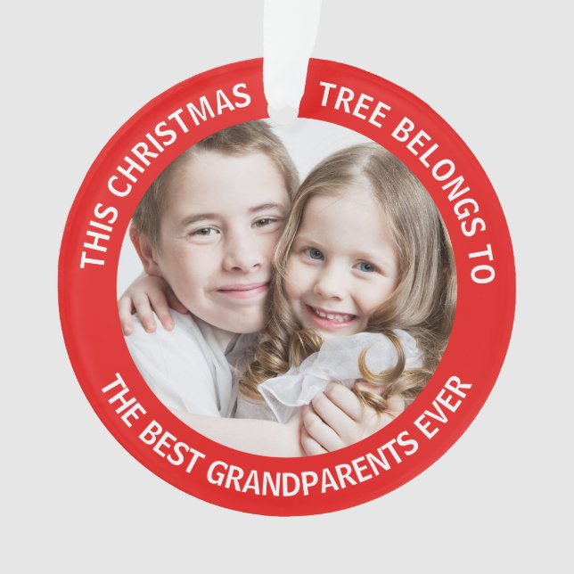 Meilleurs grands-parents Jour Arbre de Noël Photo  (devant)