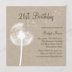 Meilleurs voeux 21e anniversaire Invitation à Burl