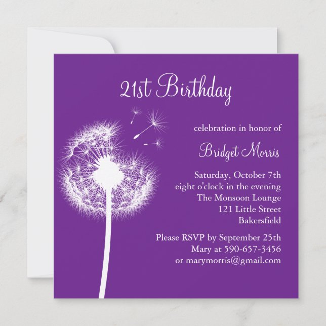 Meilleurs voeux 21ème invitation d'anniversaire (Devant)