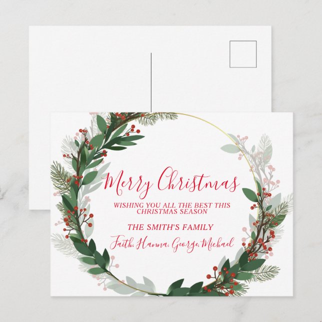 Meilleurs voeux cette saison Joyeux Noël Carte pos (Devant / Derrière)