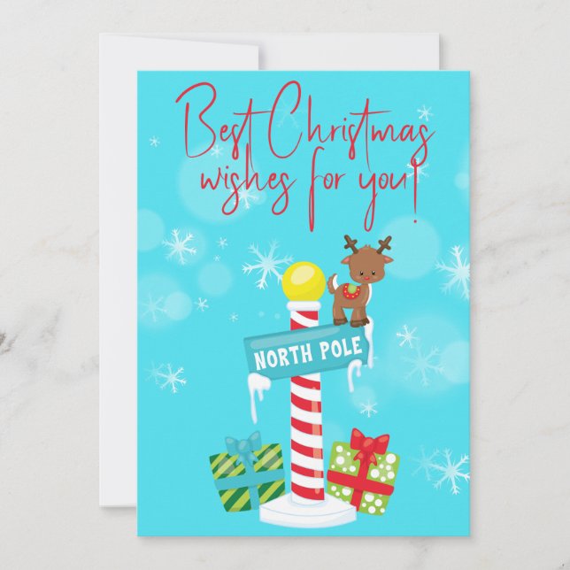 Meilleurs voeux De Noël Pour Vous ! Carte pour les (Devant)