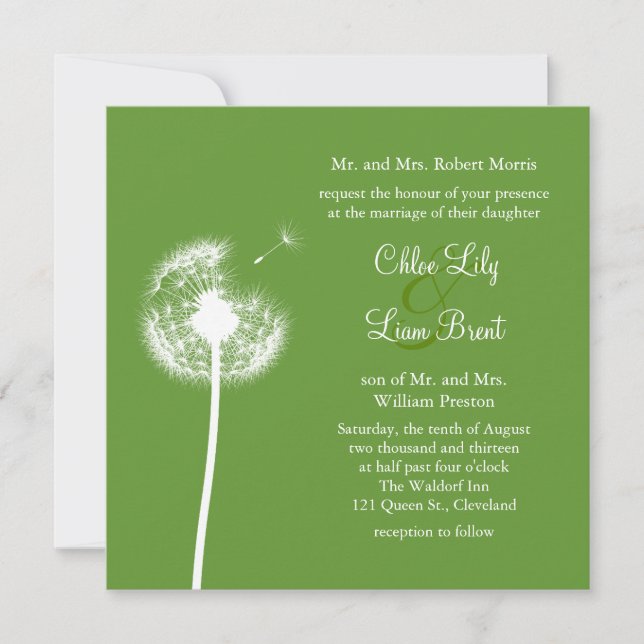 Meilleurs voeux ! Faire-part de mariage (vert) (Devant)