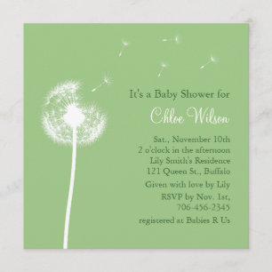 Meilleurs voeux ! Invitation Baby shower (vert)