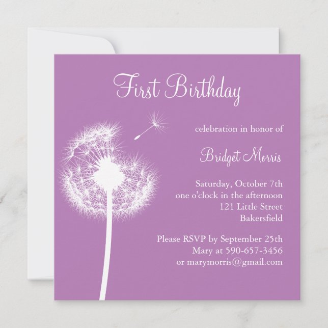 Meilleurs voeux ! Invitation d'anniversaire (viole (Devant)