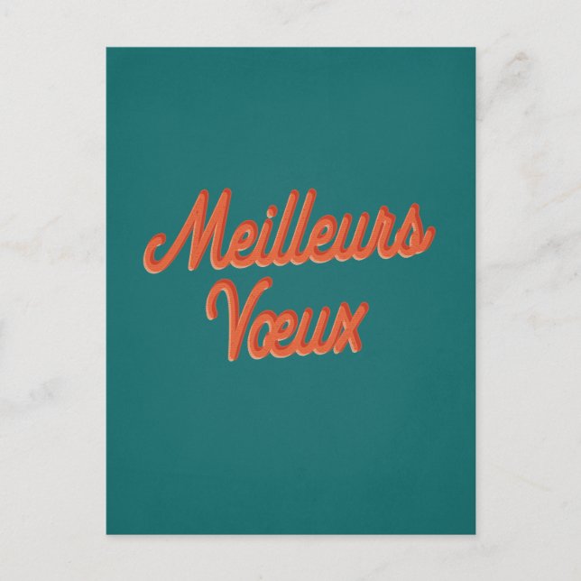 Meilleurs Voeux - Neujahr Französisch Vintag Postkarte (Vorderseite)