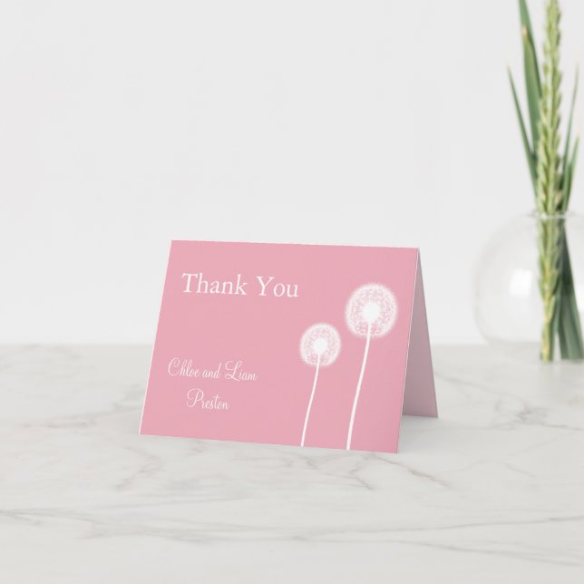 Meilleurs vœux roses ! Carte de remerciement de ma (Devant)