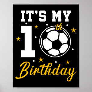 Mein 10. Geburtstag Fußball Zehnjähriges T-Shirt  Poster